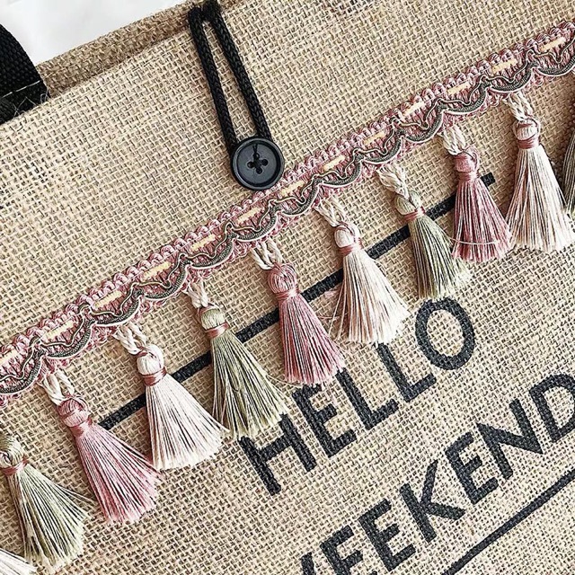 [Sẵn Hàng] Túi Cói HELLO WEEKEND Mẫu Mới Siêu Hot