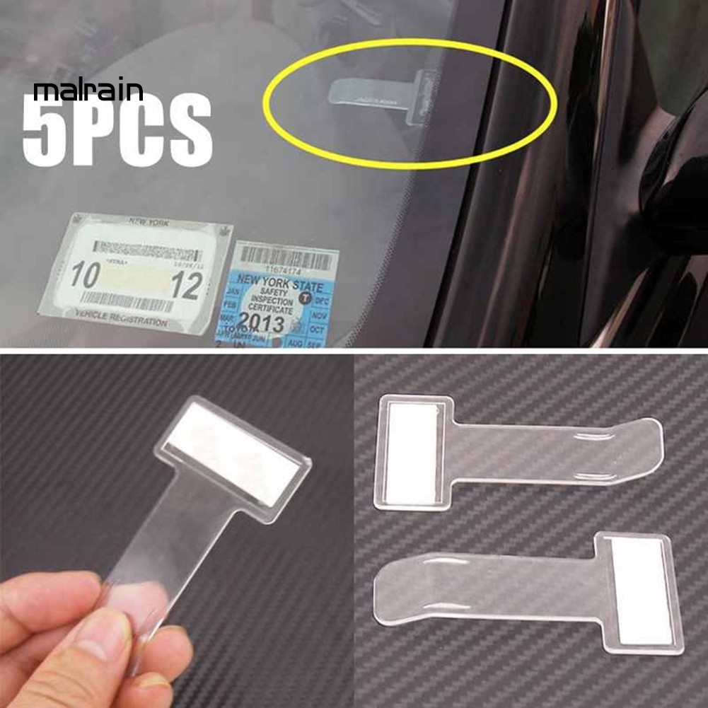 Set 5 Kẹp Giữ Thẻ Đỗ Xe / Vé Máy Bay Dán Kính Chắn Gió Xe Hơi
