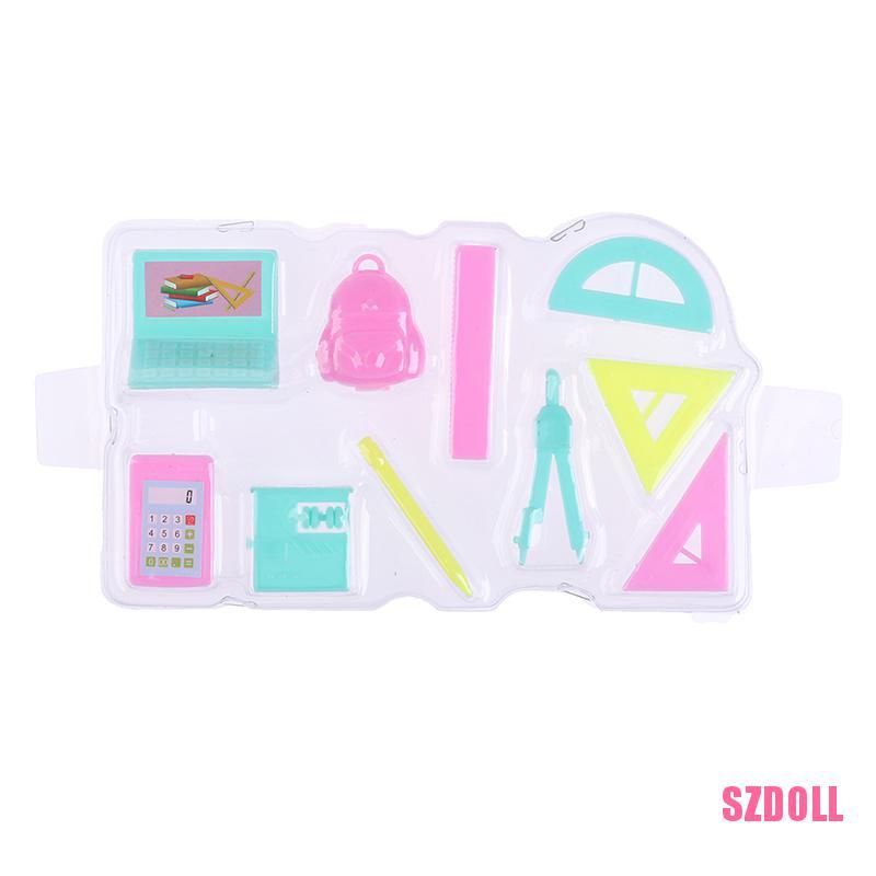 Set 10 Phụ Kiện Đi Học Mini Tỉ Lệ 1/12 Cho Nhà Búp Bê