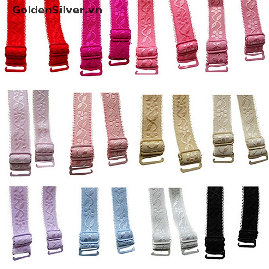 Dây Đeo Áo Ngực Co Giãn Không Trượt Màu Bạc Có Kẹp Điều Chỉnh Được Dành Cho Nữ