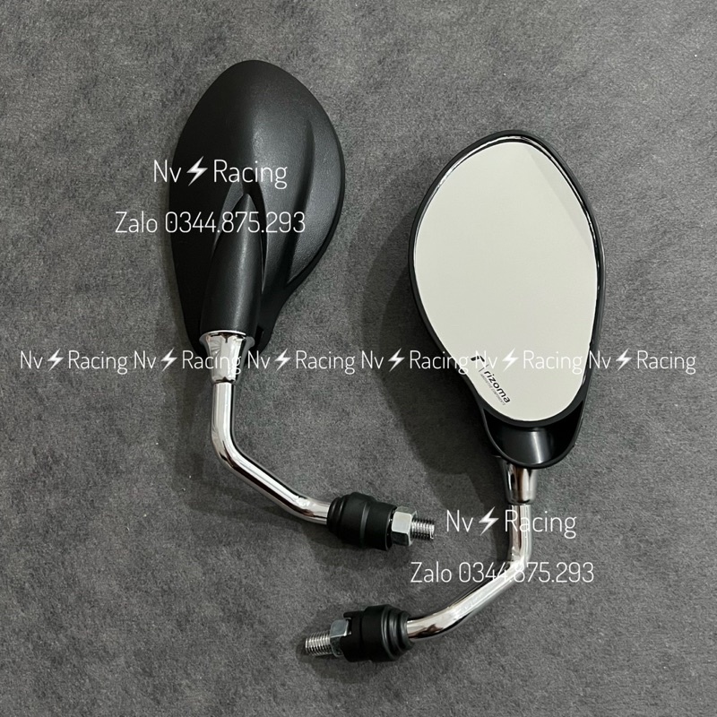 Kính kiểu Yaz chân xi inox cong gắn thông dụng nhiều dòng xe