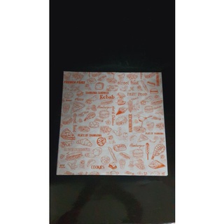 500 tờ Giấy gói chống thấm dầu gói hamburger (in sẵn size 30x30cm)