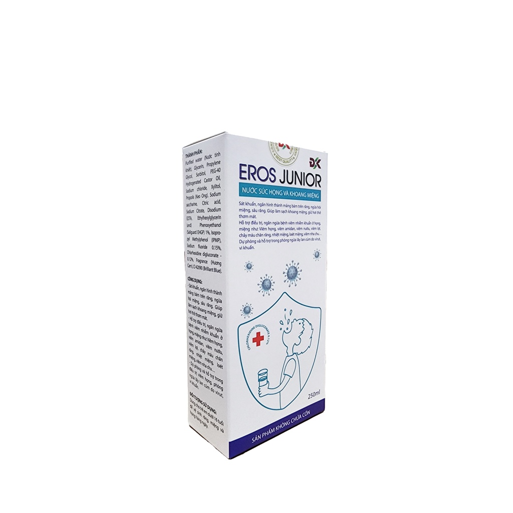Nước Súc Họng Khoang Miệng Cho Trẻ Em Eros Junior ( Không Cồn ) - Chai 250ml