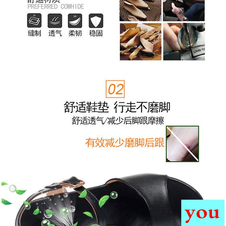 Giày Sandal Cao Gót Bằng Da Thật Màu Đen Thời Trang Mùa Hè Dành Cho Phụ Nữ Trung Niên 2022