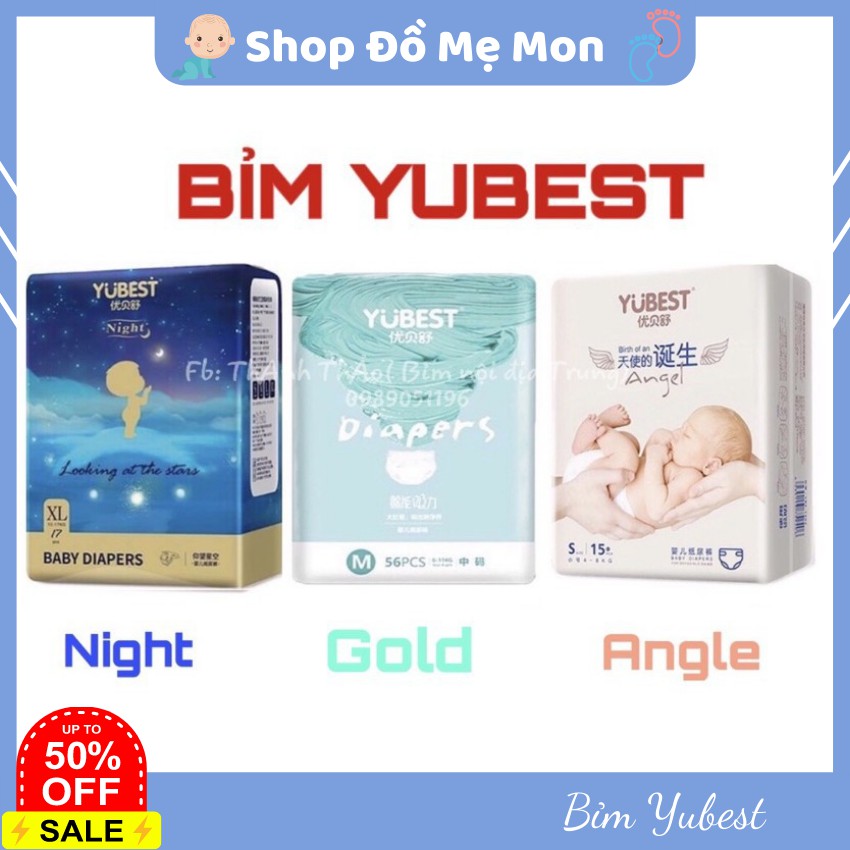 Bỉm Yubest ⚡ MẪU MỚI NHẤT ⚡ tã bỉm dán quần cho bé size S90/M84/L78/XL72/XXL66/XXXL66 nội địa Trung