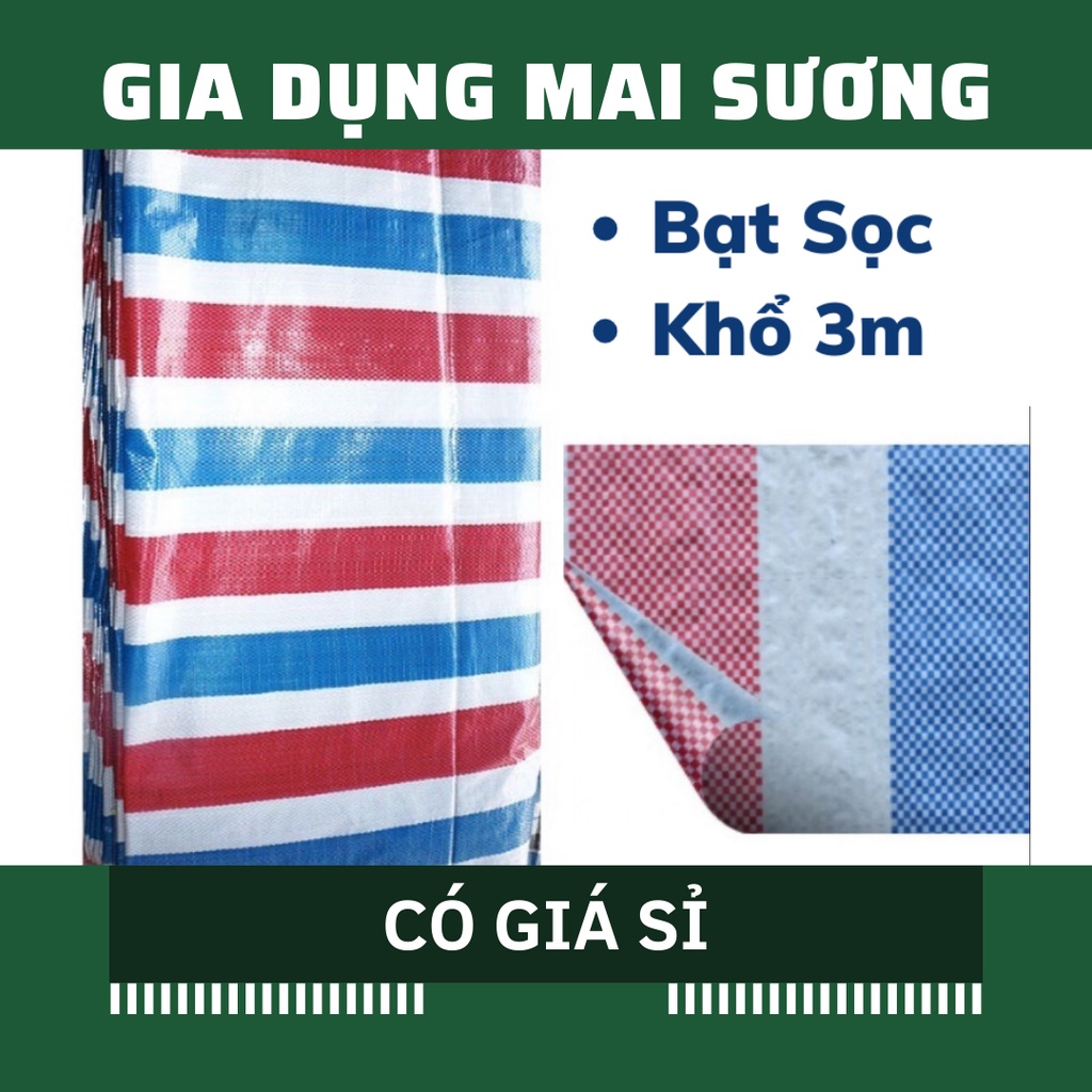 [Giá Sỉ] Bạt Sọc Khổ 3m, che mưa che nắng, che công trình