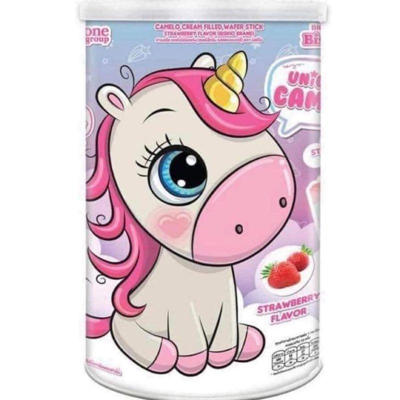 Bánh ốc quế nhân kem Unicorn Camelo Thái Lan vị dâu