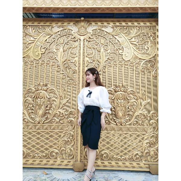 Chân váy buộc nơ chéo vạt sang chảnh | BigBuy360 - bigbuy360.vn