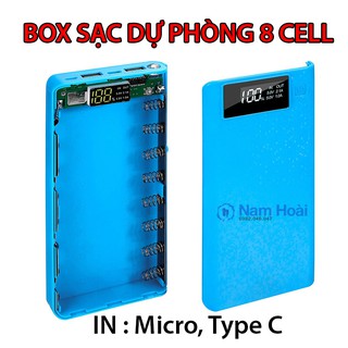 Box sạc dự phòng 8 cell 5V2.4A in Type C Q8 10W - Mẫu mới 2024