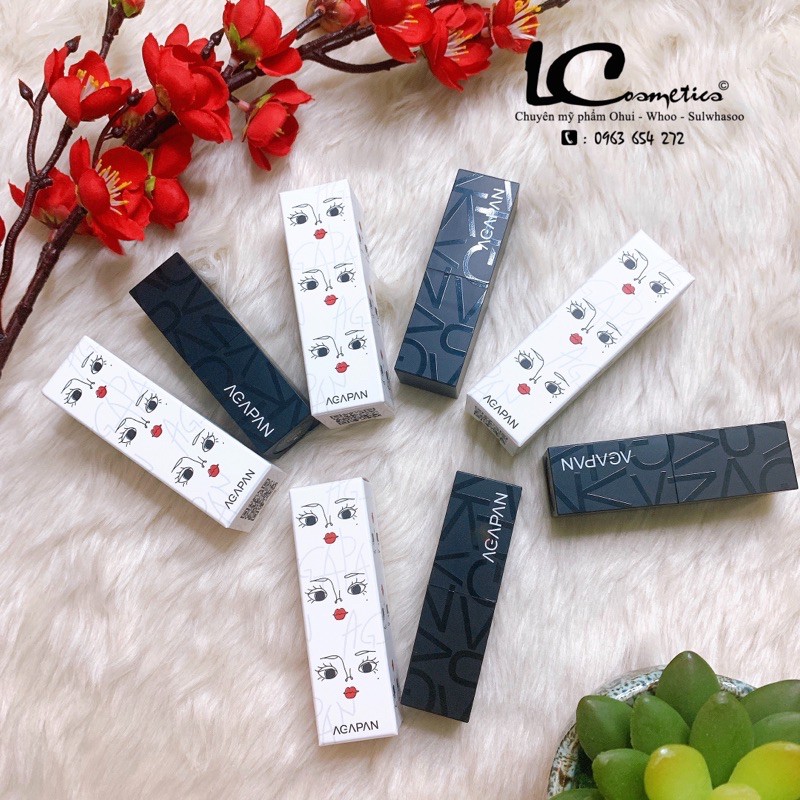 Son Thỏi Lì Agapan Pit A Pat Matte Líptick💋CHUẨN AUTH 100%💋lì-mịn môi-màu sắc thời trang cá tính thỏi 4g