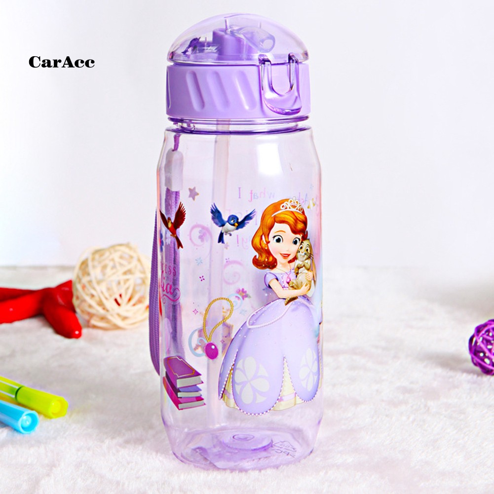 Bình Đựng Nước 450ml Chống Rò Rỉ Có Ống Hút Hình Chuột Minnie Disney Cho Bé