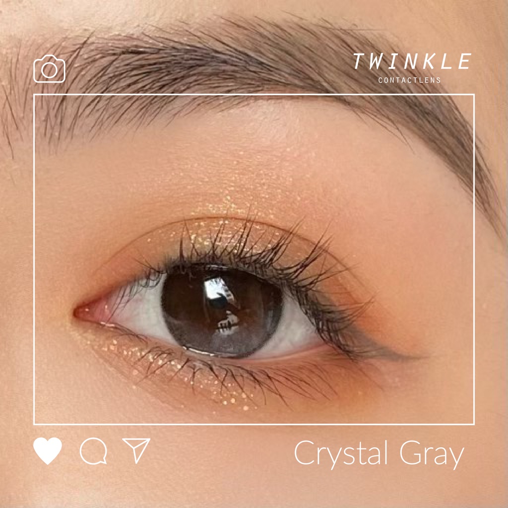 Kính áp tròng hiệu ứng trong veo như filter Crystal Gray, phủ bóng mắt lens twinkle