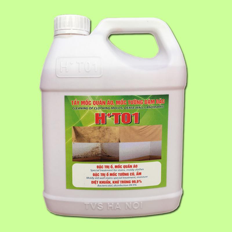 Tẩy mốc tường, tẩy mốc quần áo đậm đặc HT01-1,8L cho nhà nghỉ khách sạn, giặt là