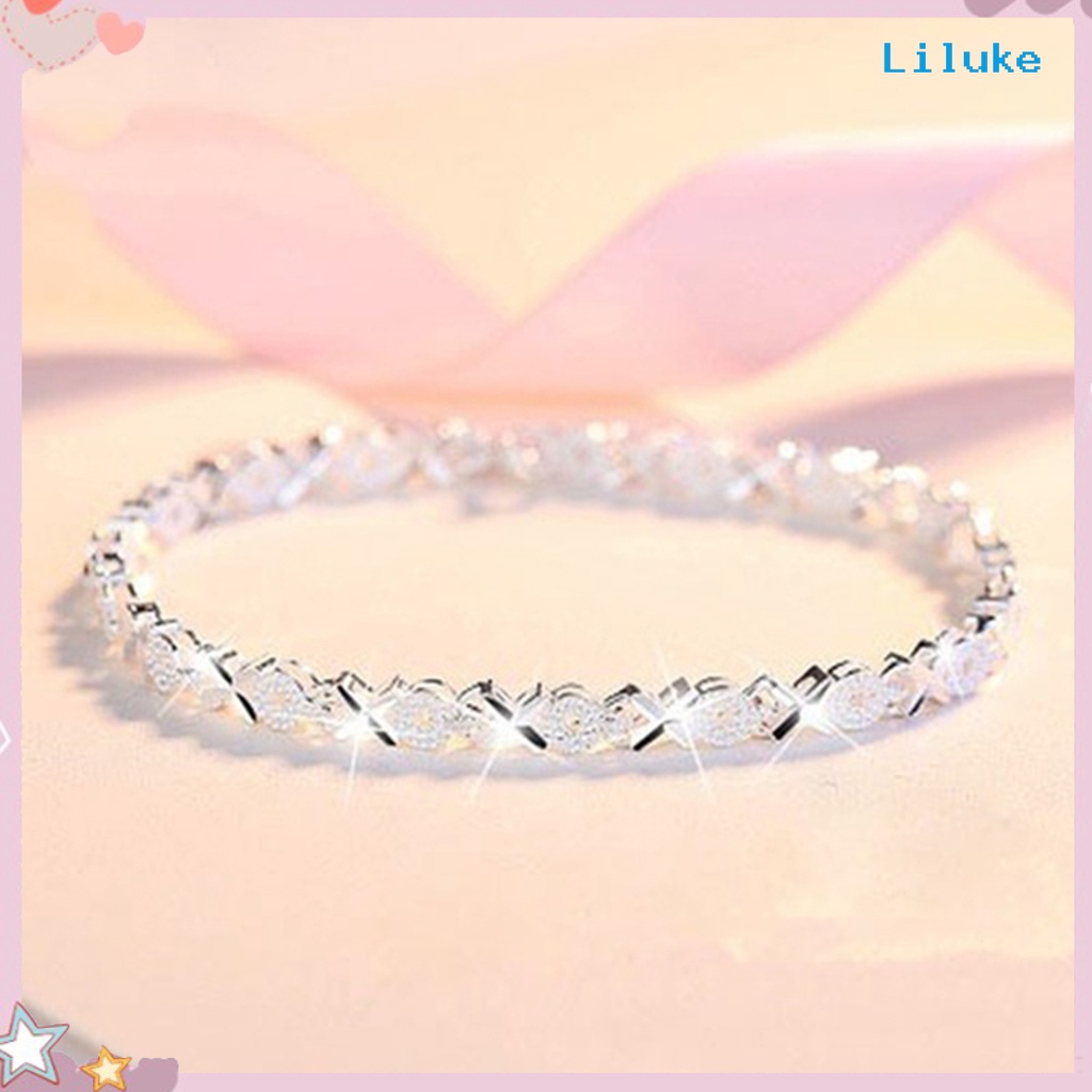 Vòng Tay Hợp Kim Mạ Bạc Kiểu Dáng Tinh Tế Thời Trang Cho Nữ