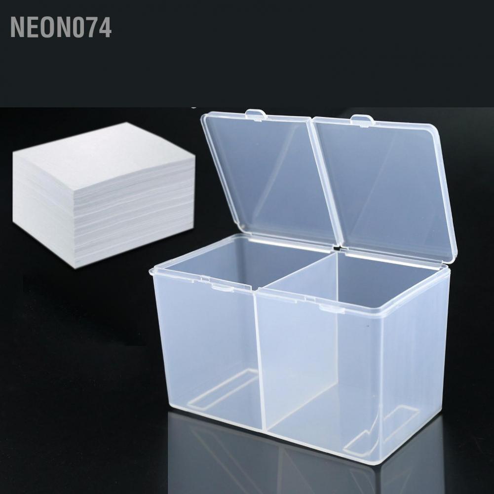 [Hàng mới về] Hộp trong suốt chứa bông tẩy trang Neon074 thiết kế 2 ngăn