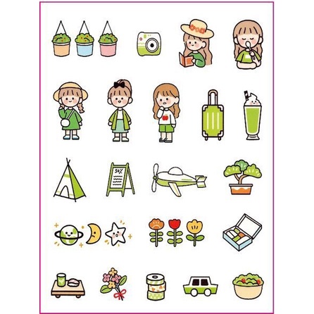 Tấm Hình Dán Sticker Dễ Thương - Không Thấm Nước - Giao Tấm Ngẫu Nhiên