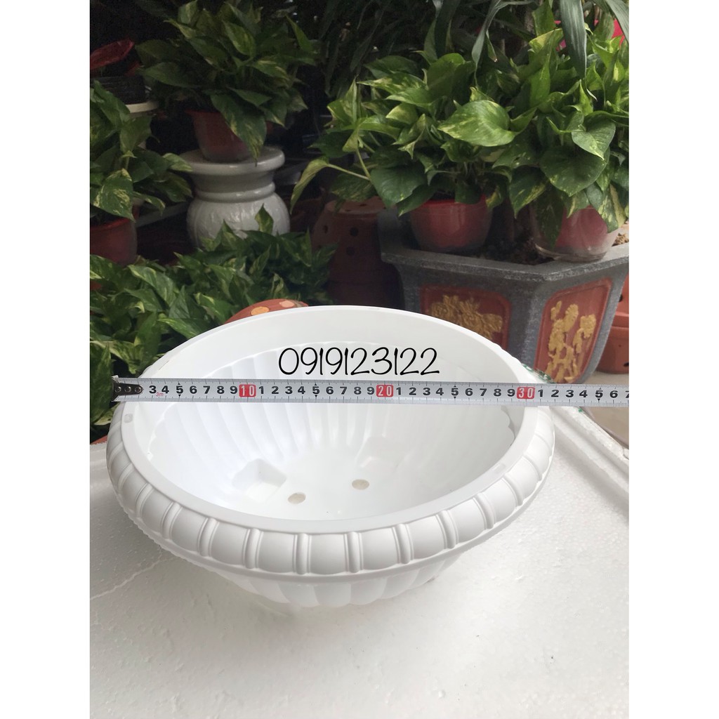 chậu nhựa trồng hoa dáng ly treo dây xích loại dày  đẹp kt 33*15