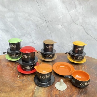 Bộ phin pha cafe/ cà phê/ coffee tách uống cafe nhiều màu gốm bát tràng