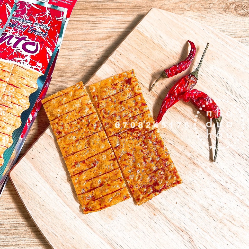 Lẻ một gói khô mực tẩm cay Bento Thái Lan gói nhỏ 5gam siêu cay