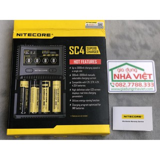 Sạc 4 pin đa năng thông minh Nitecore SC4 đo dung lượng