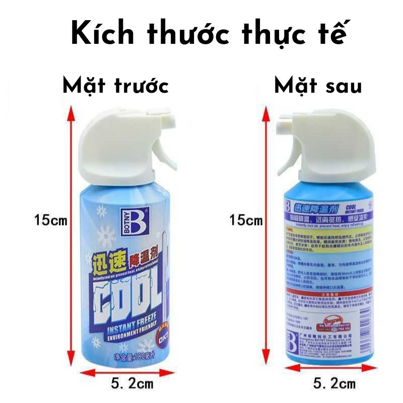 Bình Xịt Làm Lạnh, Xịt Mát Lạnh Tức Thì, Làm Mát Cơ Thể, Đồ Gia Đình, Nội Thất Ô Tô COCA T