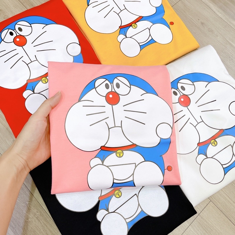 Áo Thun PHÔNG NAM NỮ UNISEX in MÈO MÁY Ú DORAEMON