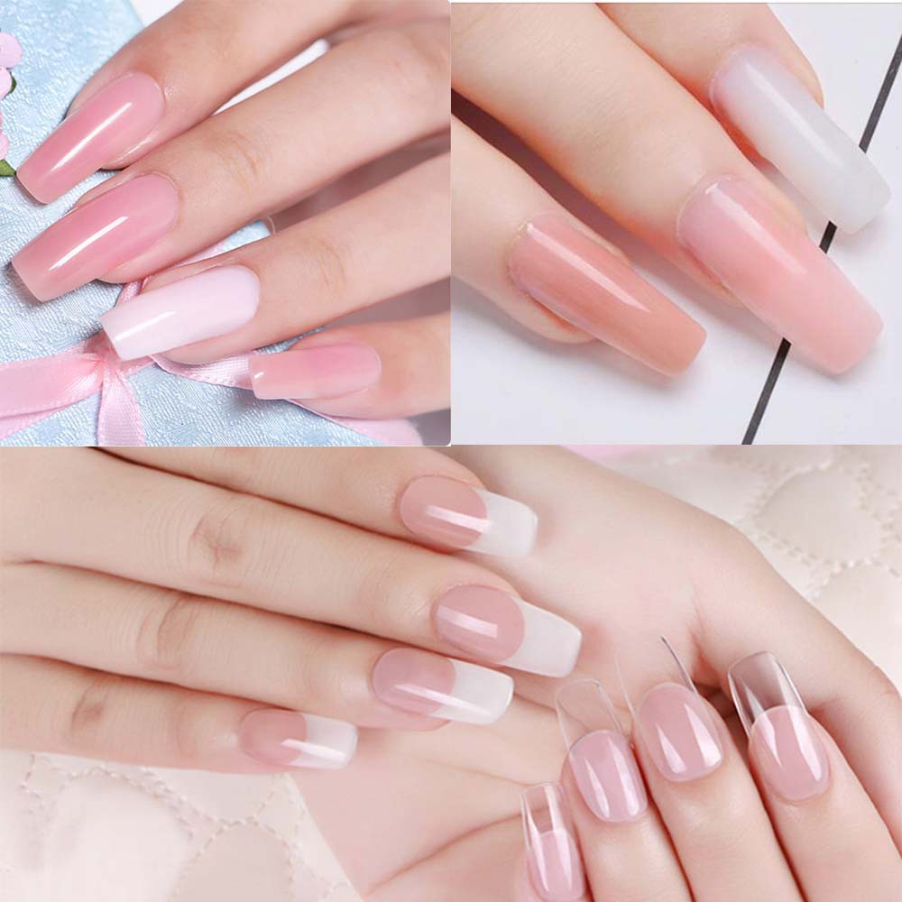 Móng giả trong suốt đính móng nghệ thuật