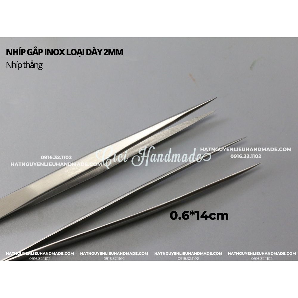 Nhíp gắp inox 2mm loại cao cấp loại dày dặn (nhíp thẳng và cong)