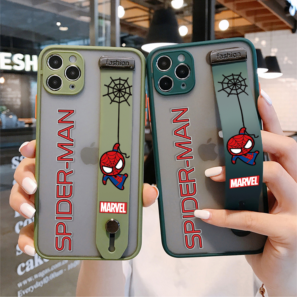 Ốp Điện Thoại Cạnh Mềm Siêu Mỏng Chống Sốc In Hình Người Nhện Marvel Bảo Vệ Camera Cho Iphone 11 Pro Max 12 Mini 11 12 Pro Max