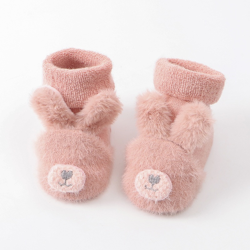 Tất cotton dày dặn mềm mại co giãn chống trượt họa tiết hoạt hình đáng yêu cho em bé