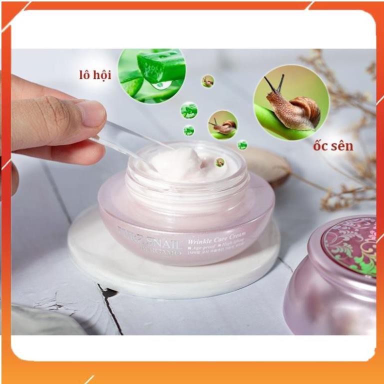 [ Có Sẵn] Kem Dưỡng Da Bergamo PURE SNAIL Tinh Chất Ốc Sên Ngừa Lão Hóa - 50g - Hồng _mỹ phẩm chính hãng