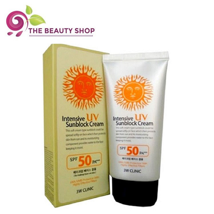 Kem chống nắng 3W Clinic Intensive Sunblock cream 70ml (hộp mặt trời đỏ)