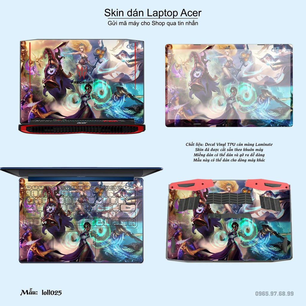 Skin dán Laptop Acer in hình Liên Minh Huyền Thoại nhiều mẫu 3 (inbox mã máy cho Shop)