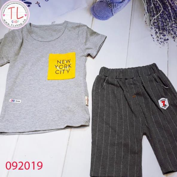 Quần áo trẻ em- Set bộ bé trai quần sọc dài áo thun cá tính - Bộ bé trai - bộ bé gái - Thời trang trẻ em