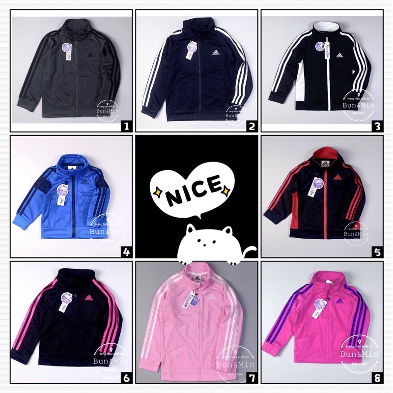 (6M-7Y) ÁO KHOÁC ADIDAS VN XUẤT XỊN CHO BÉ TRAI BÉ GÁI TỪ