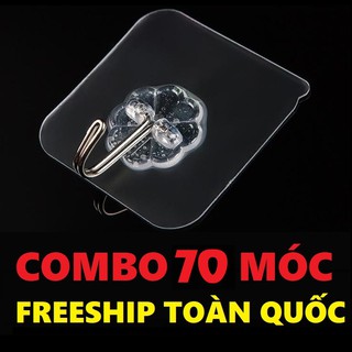 Combo 70 móc dán tường siêu dính, móc dán trong suốt