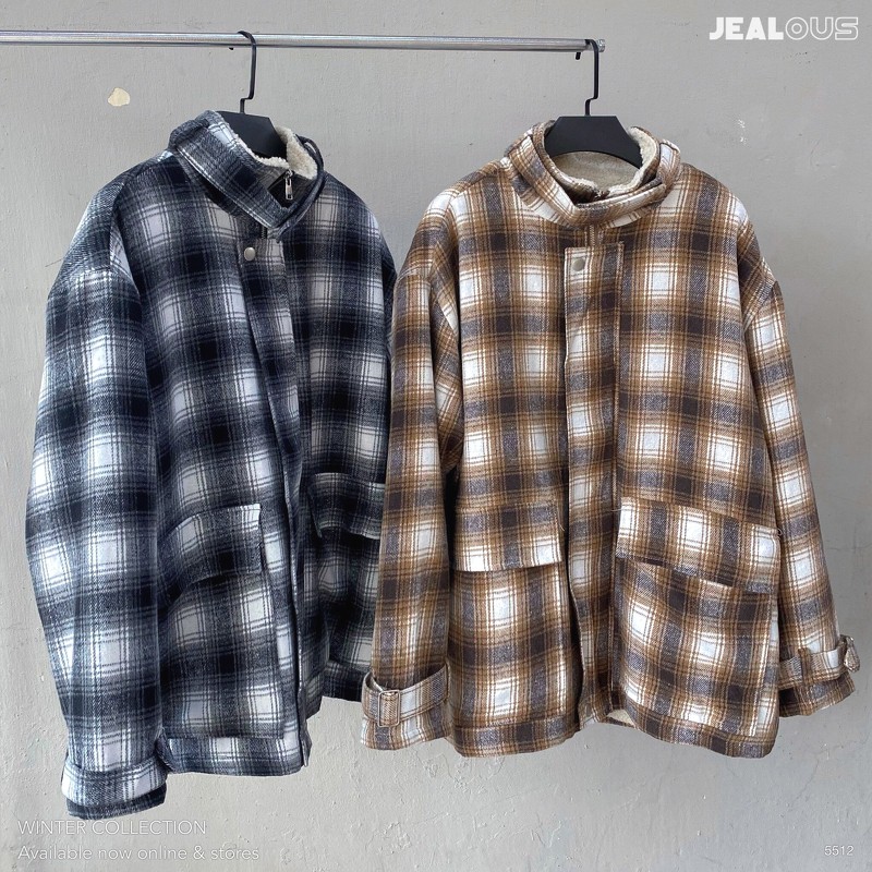 Áo jacket kẻ lót lông MRC 5512 | BigBuy360 - bigbuy360.vn