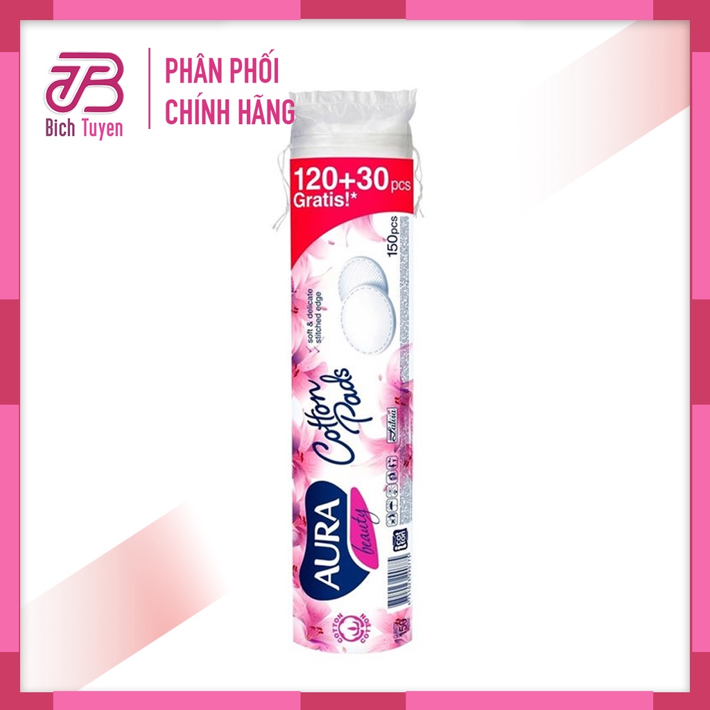 Bông Tẩy Trang Aura Beauty 150 Miếng BT Cosmetic
