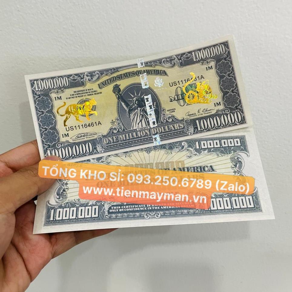 Tờ Tiền 1 Triệu Đô Hình Con Mèo - usd Kỉ Niệm Lưu Niệm, Có Bảo An
