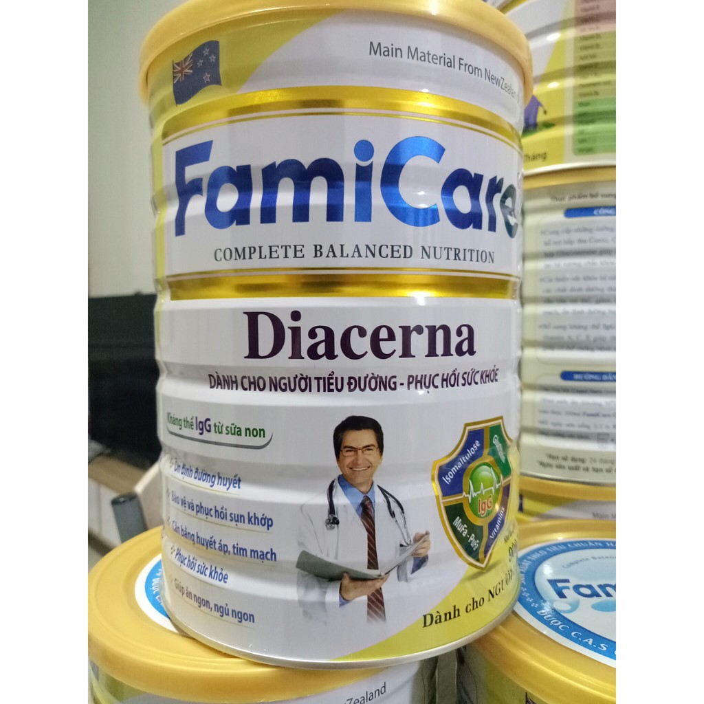 Sữa tiểu đường Diacerna Famicare 900g - Thích hợp cho người tiểu đường, phục hồi sức khỏe, người lớn tuổi