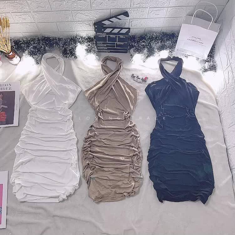 ĐẦM BODY CHÉO CỔ NHÚN HAI BÊN CỰC ĐẸP BDC99 | BigBuy360 - bigbuy360.vn