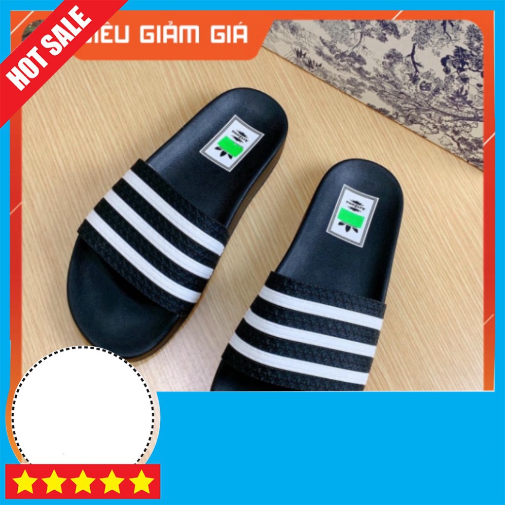 Dép quai ngang ADIDAS dép Unisex nam nữ đế cao su êm chân bền chắc thời trang BA SỌC ĐẾ CHỮ TrungPii Si