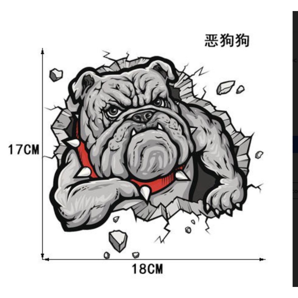 Decal hình chú chó phong cách anime 3D độc đáo trang trí xe hơi, XE TẢI