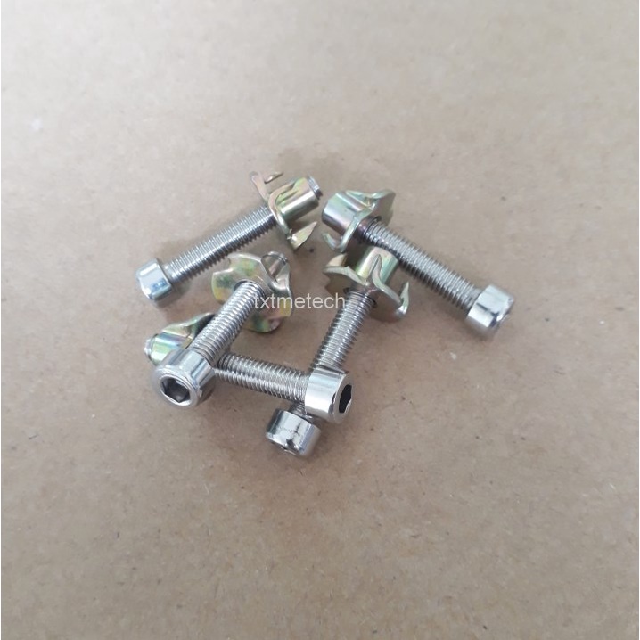 Ốc lục giác chìm inox M6 + tán chấu bắt loa túi 20 bộ