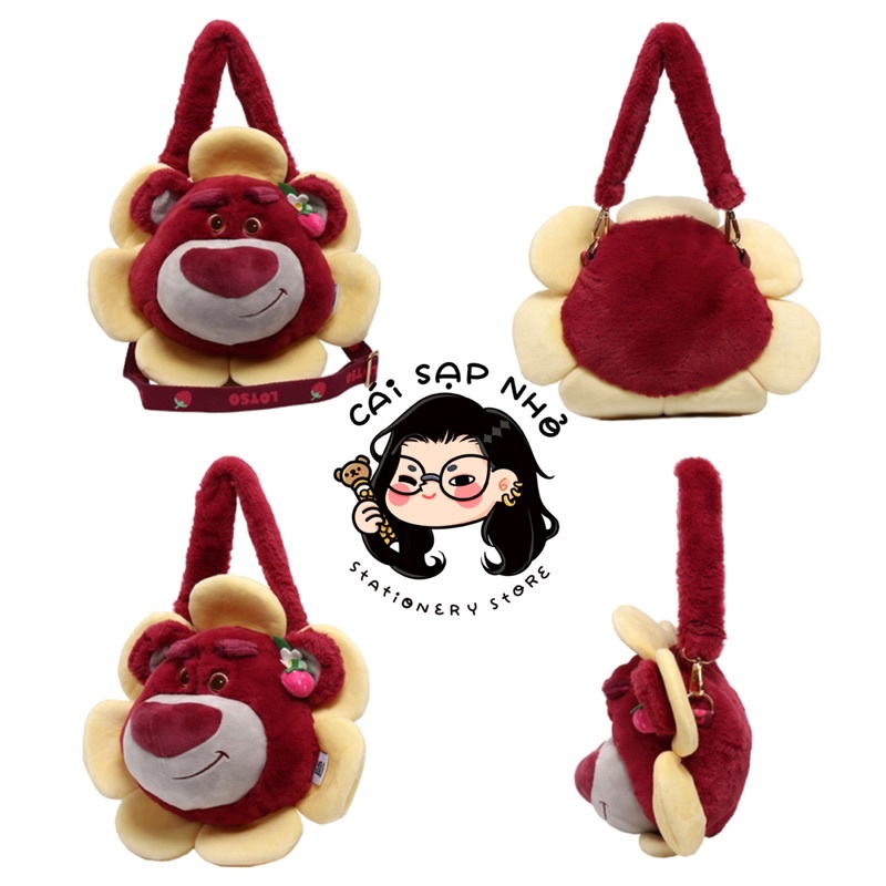 Túi gấu dâu hoa lotso Disney đeo chéo chính hãng