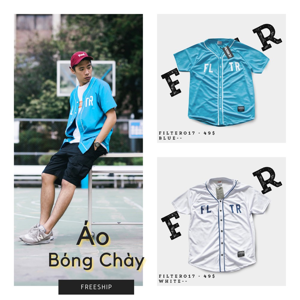 Áo bóng chày unisex thun mè