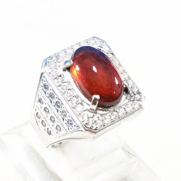 Nhẫn Đính Đá Garnet Tự Nhiên