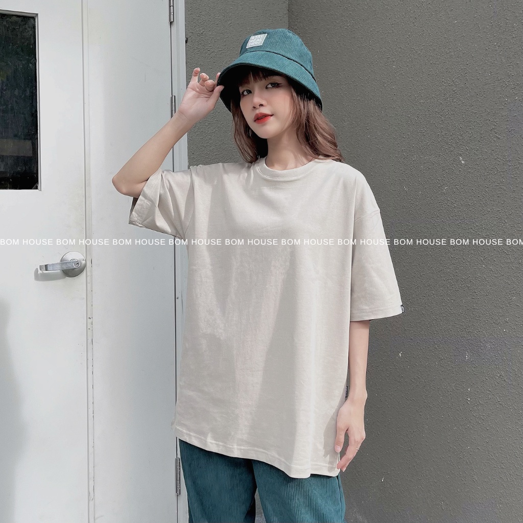 Áo Thun Unisex BOM HOUSE Basic Phông Trơn Nam Nữ Ulzzang Chất Liệu Cotton 2C