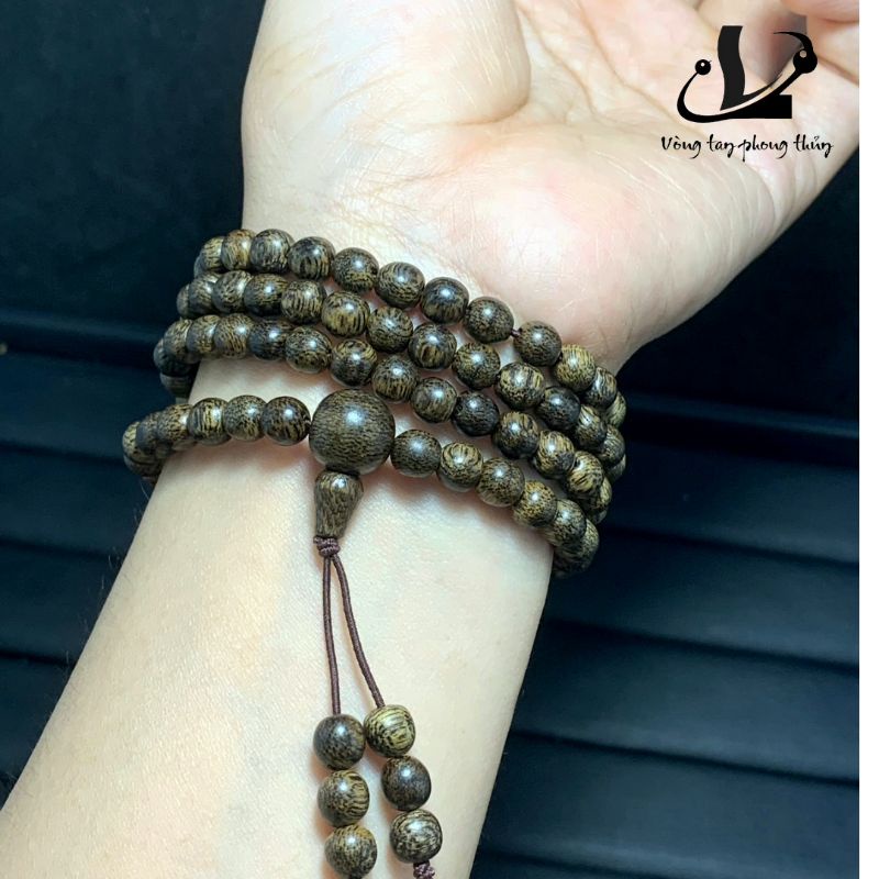 Vòng Tay Trầm Hương Chuỗi 108 Hạt Trầm 6li 100% Tự Nhiên - N24