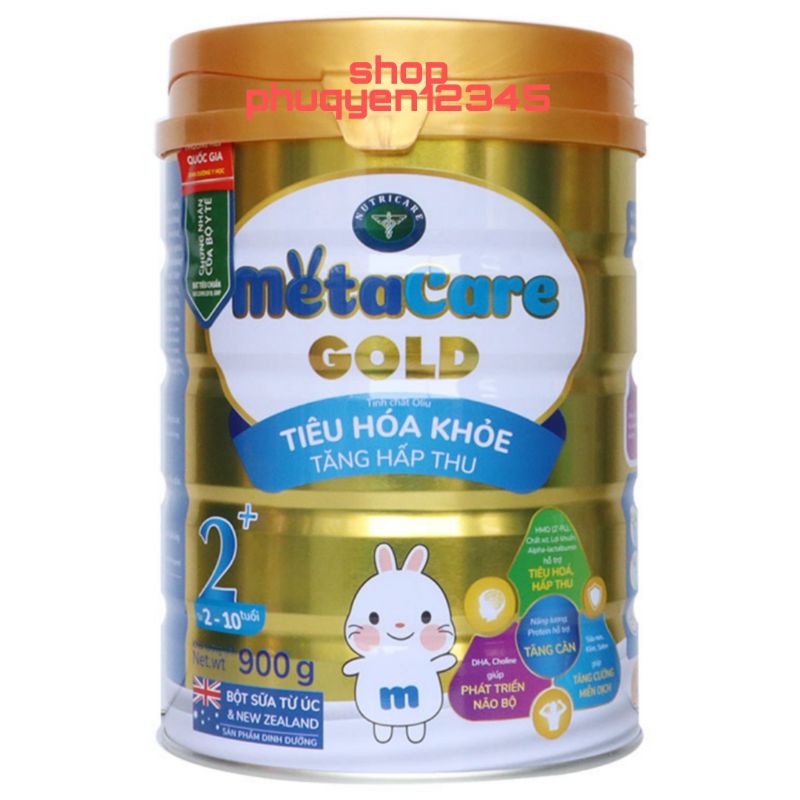 Sữa Metacare Gold 2+ ,900g mẩu mới 2_10tuổi (Hsd: 2023)